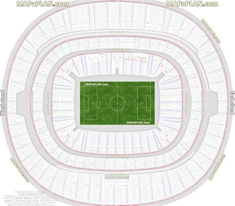 Wembley Stadium seating plan - Detailed row and block numbering diagram for football cup finals ...