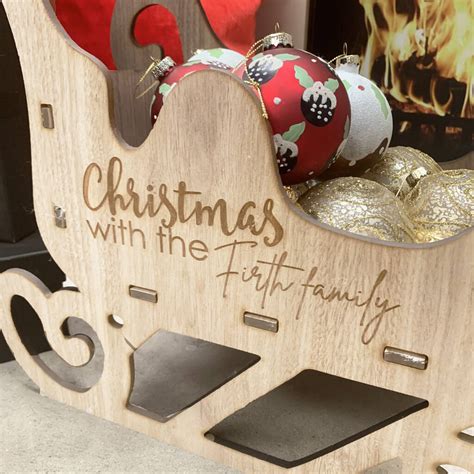 Personalised Wooden Sleigh Decoration By Perfect Personalised Gifts