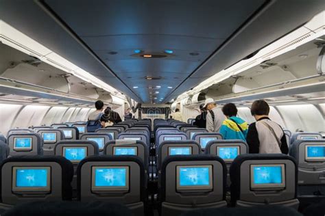 Passengers Inside of Air China Airbus Aircraft after the Lannding ...