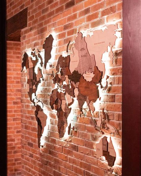 LED OPTION For 3D Wooden World Map by Enjoy The Wood Family | Etsy | Wood wall art, Wall maps ...