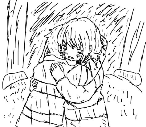 Chara and asriel hug : Undertale