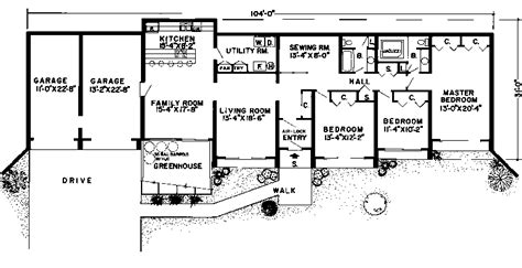 Berm Home Plan First Floor - 038D-0136 | House Plans and More Underground House Plans ...