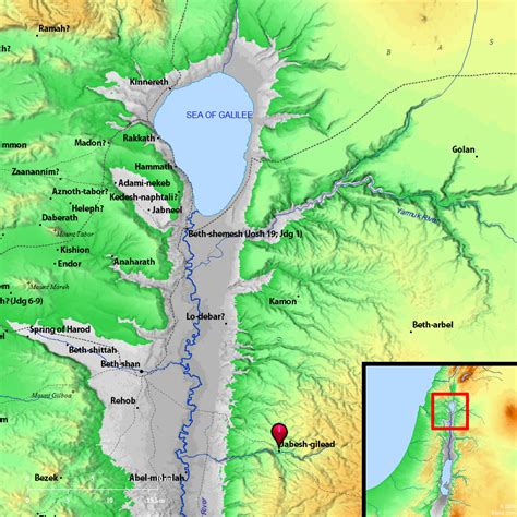 Bible Map: Jabesh-gilead