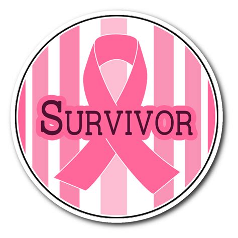 Survivor - Pink Ribbon Circle Sticker – Combat Breast Cancer