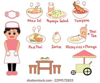 Thai Street Food Amezing Stock Vector (Royalty Free) 2299572833 | Shutterstock