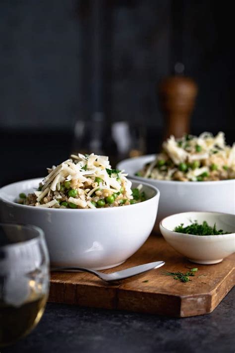 Brown Rice Risotto with Peas - Healthy Seasonal Recipes