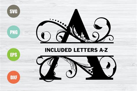 Split Monogram Letters SVG, Full Alphabet (572454) | SVGs | Design Bundles