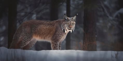 Premium AI Image | A lynx in the snow