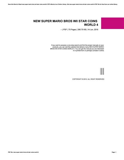 New super mario bros wii star coins world 4 by 50mb287 - Issuu