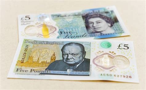 Bank Of England Unveils New Plastic Winston Churchill 5 Pound Note