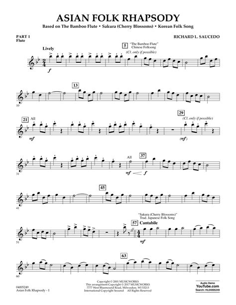 Fantasy On Korean Folk Songs Flute Sheet Music Johnnie Vinson Concert ...