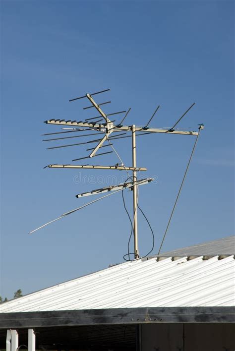 Analog Television Antenna and Tower Stock Photo - Image of sunshine ...