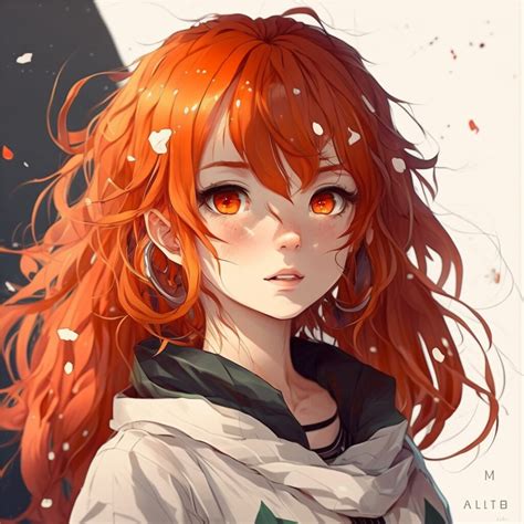 ArtStation - Red hair anime girl