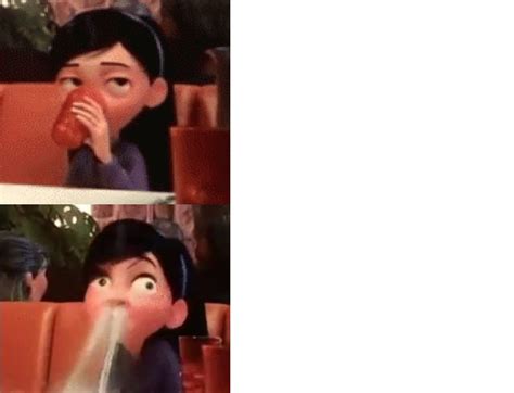 Violet Parr spews water out her nose meme template : r ...