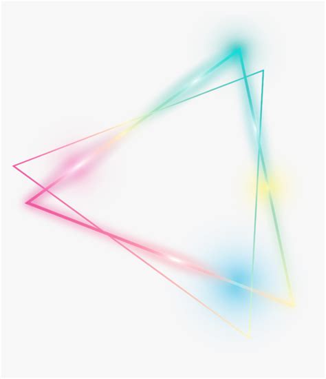 Kpop Triangle Cute Lighting Colorful Triangles Line - Glow Neon Triangle Png, Transparent Png ...