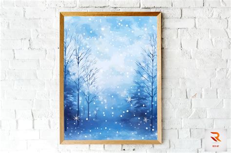 Winter With Snowflakes Wall Art By Mulew Art | TheHungryJPEG