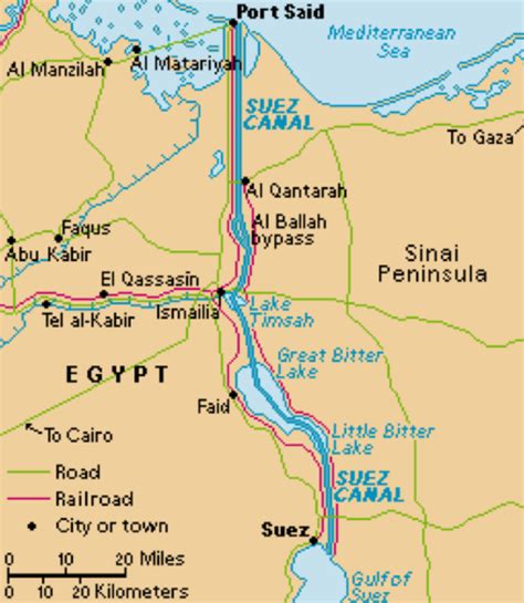 Suez Canal World Map