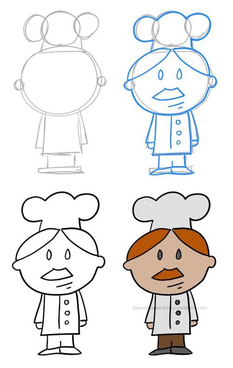 How To Draw Chef Pictures Using Cute Simple Lines | Easy dragon ...