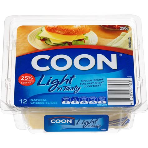 Coon Cheese Slices Tasty Light 250g | Woolworths