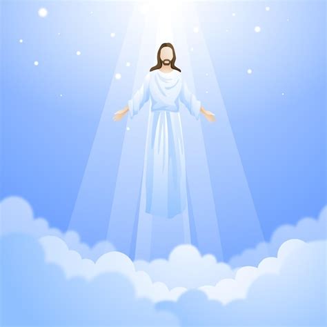 Free Vector | Ascension day resurrection of jesus