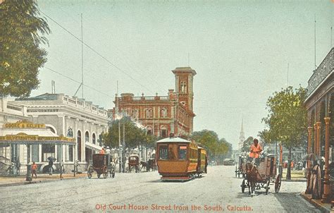 Old Court House Street In British Era Calcutta 1900 - Past-India