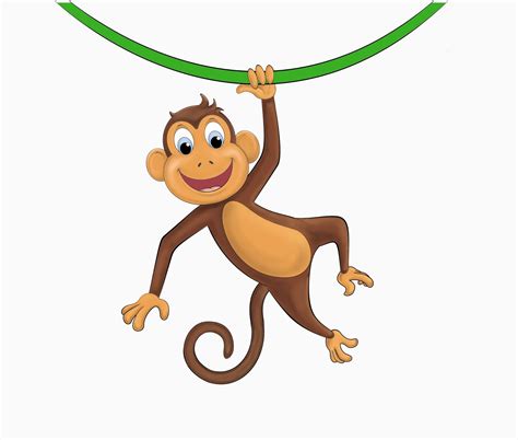 Cute Baby Monkey Hanging On Tree Royalty Free SVG, Cliparts - Clip Art Library