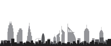 dubai city skyline silhouette. Vector illustration 8216009 Vector Art ...