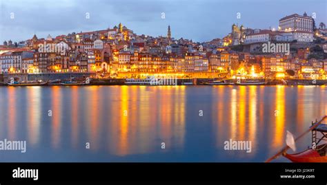 Old town of Porto at night, Portugal Stock Photo - Alamy