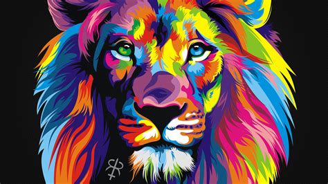 colorful, Animals, Lion Wallpapers HD / Desktop and Mobile Backgrounds