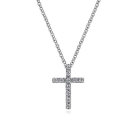 18" 14K White Gold Diamond Cross Pendant Necklace - Paul's Jewelry ...