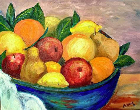 Bowl of Lemons - Fruit Still Life - Original Oil Painting - campestre.al.gov.br