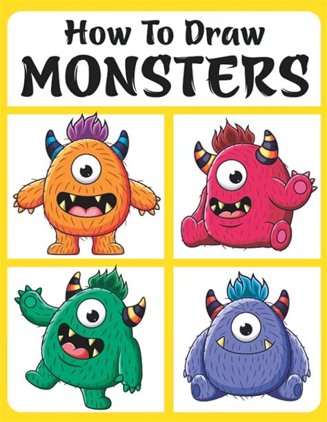 500+ drawing cute monster Tutorial for kids and adults