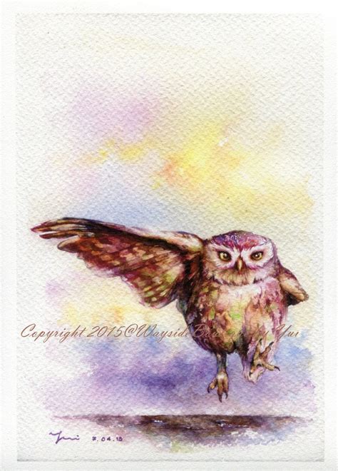 PRINT the Owl Watercolor Painting 7.5 X 11 - Etsy