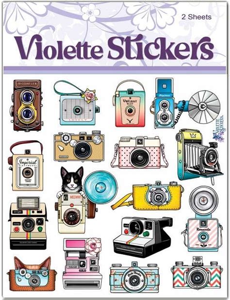 Retro Camera Stickers 2 Sheets - Etsy | Zeichnen basteln, Zeichnen, Motive