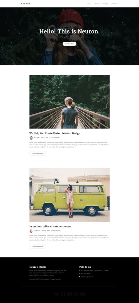 Neuron Blog - Free HTML CSS Templates