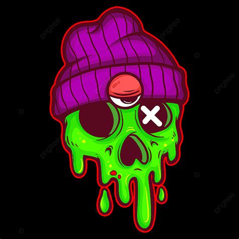 Drippy PNG Transparent, Drippy Skull Cartoon, Character Cartoon, Merch Design, Logo PNG Image ...