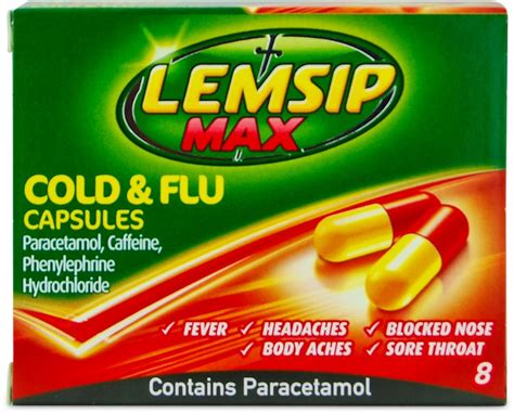 Lemsip Max Cold & Flu 8 Capsules | medino