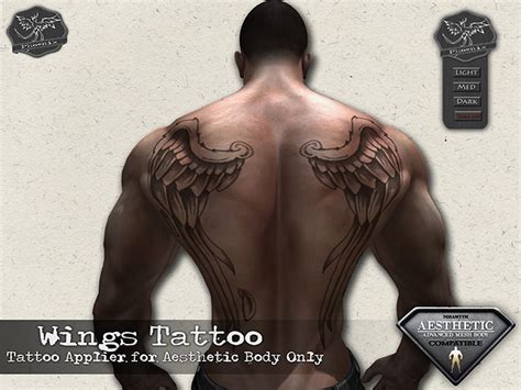 Second Life Marketplace - .:Phoenix:. Aesthetic Wings Tattoo