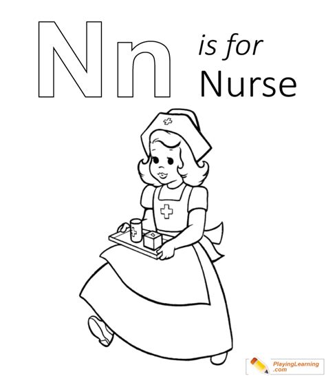 N Is For Nurse Coloring Page | Free N Is For Nurse Coloring Page