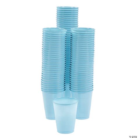 Bulk Light Blue Plastic Cups - 100 Ct.