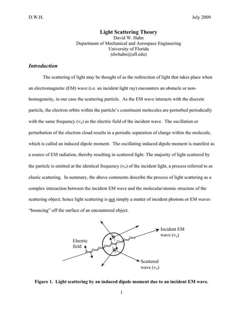 Light Scattering Theory