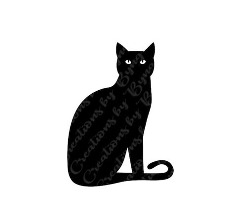 Black Cat Svg Png Files for Cricut/silhouette Digital - Etsy