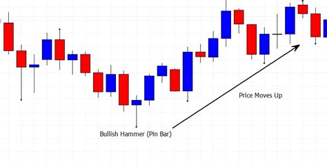 basic candlestick patterns with a bullish hammer on a price chart ...