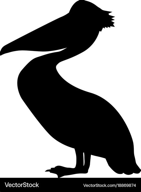 Silhouette of pelican Royalty Free Vector Image