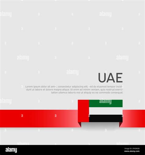 United arab emirates flag color ribbon on a white background. Background with flag of uae ...