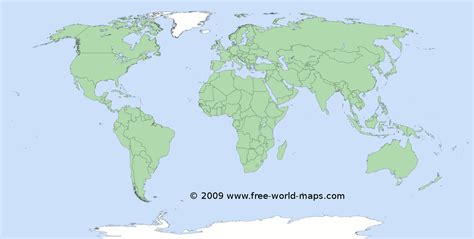 Printable blank world map with country borders C1 | Free world maps