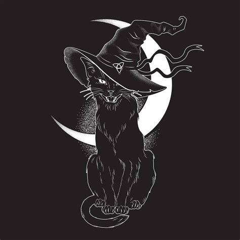 Witch Black Cat Tattoo