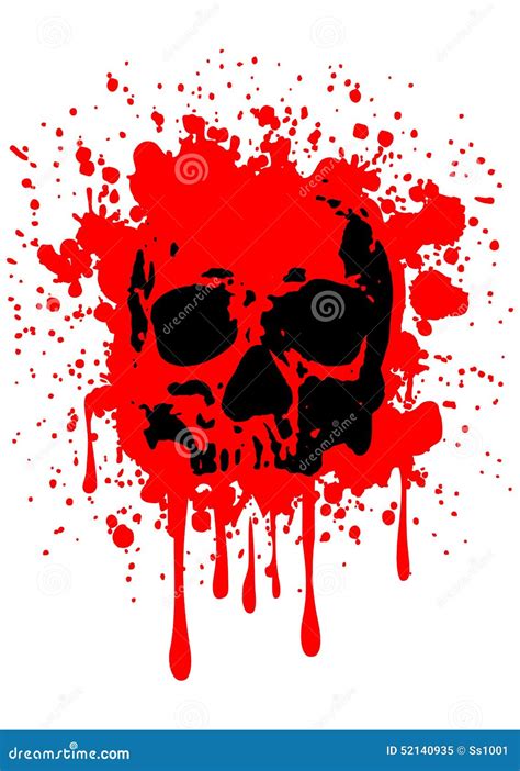 Skull blood stock vector. Illustration of death, human - 52140935