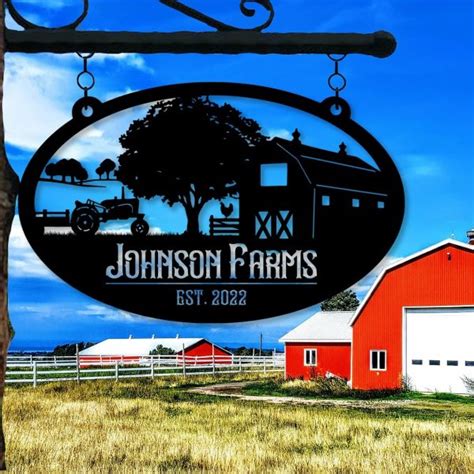 Custom Metal Farm Sign, Farmhouse Decor, Personalized Metal Signs Farm Address Sign, Farmer Gift ...