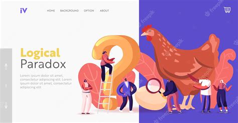 Premium Vector | Paradox which came first chicken or egg landing page ...